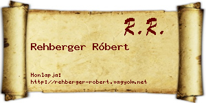 Rehberger Róbert névjegykártya